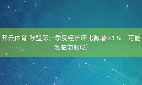 开云体育 欧盟第一季度经济环比微增0.1%　可能濒临滞胀(3)