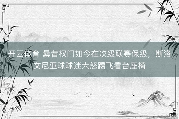 开云体育 曩昔权门如今在次级联赛保级，斯洛文尼亚球球迷大怒踢飞看台座椅