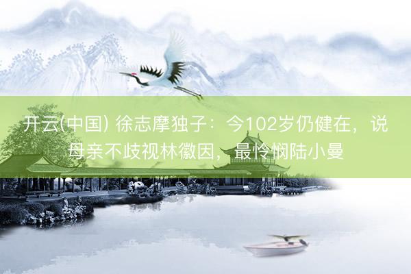 开云(中国) 徐志摩独子：今102岁仍健在，说母亲不歧视林徽因，最怜悯陆小曼