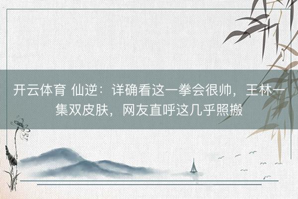 开云体育 仙逆：详确看这一拳会很帅，王林一集双皮肤，网友直呼这几乎照搬