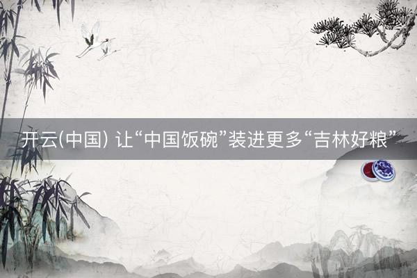 开云(中国) 让“中国饭碗”装进更多“吉林好粮”