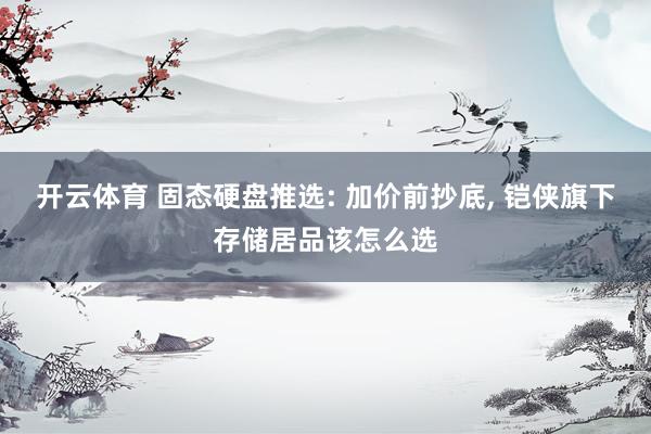 开云体育 固态硬盘推选: 加价前抄底， 铠侠旗下存储居品该怎么选