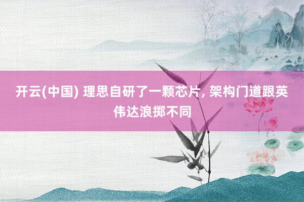 开云(中国) 理思自研了一颗芯片， 架构门道跟英伟达浪掷不同